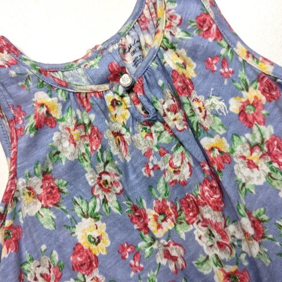 Ralph Lauren Dress Girls Size 18m Blue Floral Twirly Drop Waist - Picture 2 of 4
